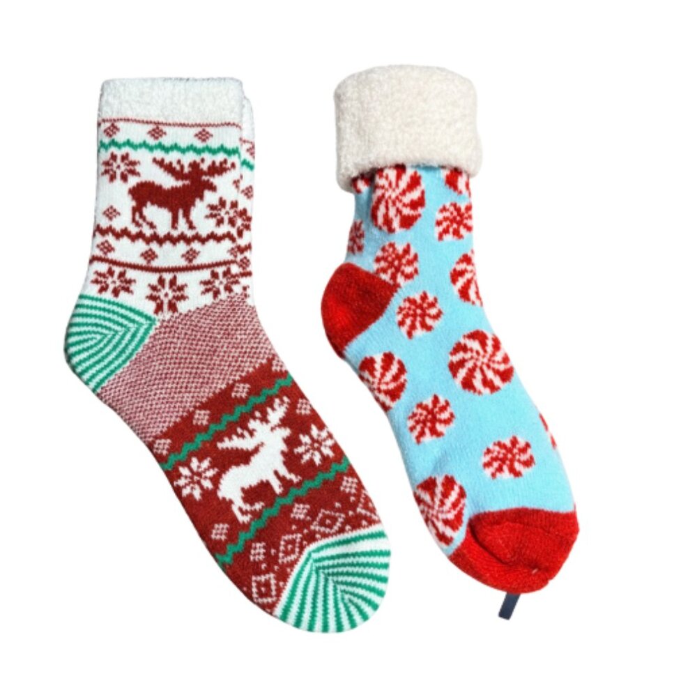 Magellan Outdoors Women's 2 Pairs Lodge Crew Holiday Socks 6-10 NEW